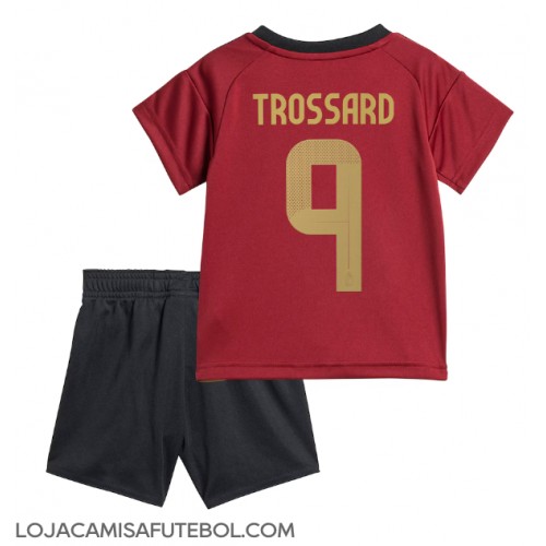 Camisa de Futebol Bélgica Leandro Trossard #9 Equipamento Principal Infantil Europeu 2024 Manga Curta (+ Calças curtas)